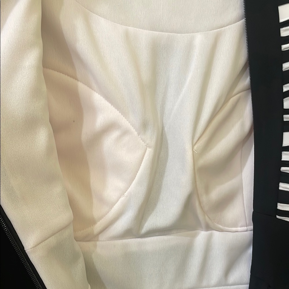 Jax Black and White Halter Bodycon Midi Dress with built in Bra /Stretchy Size10 - Picture 6 of 10